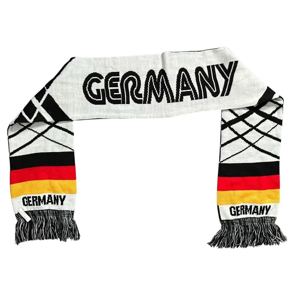 Germany Soccer Scarf Double Sided Black Red Gold‎ Football Fan Winter Knit